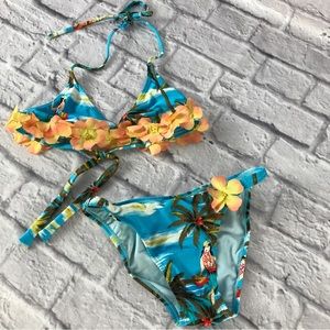 VINTAGE RARE Vintage Letarte Hawaiian Plumeria Flower Lei Bikini